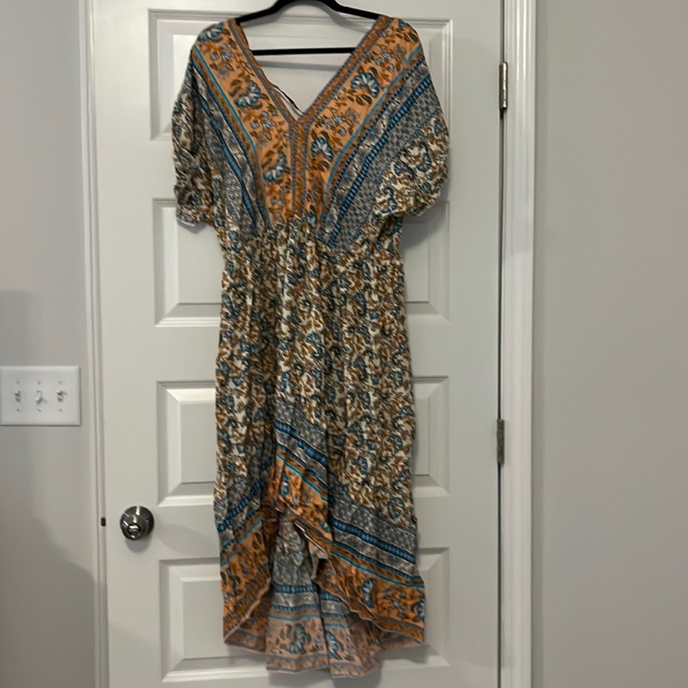 Boutique high/low open back Boho Dress, Size 2XL, New with Order Form No Tags